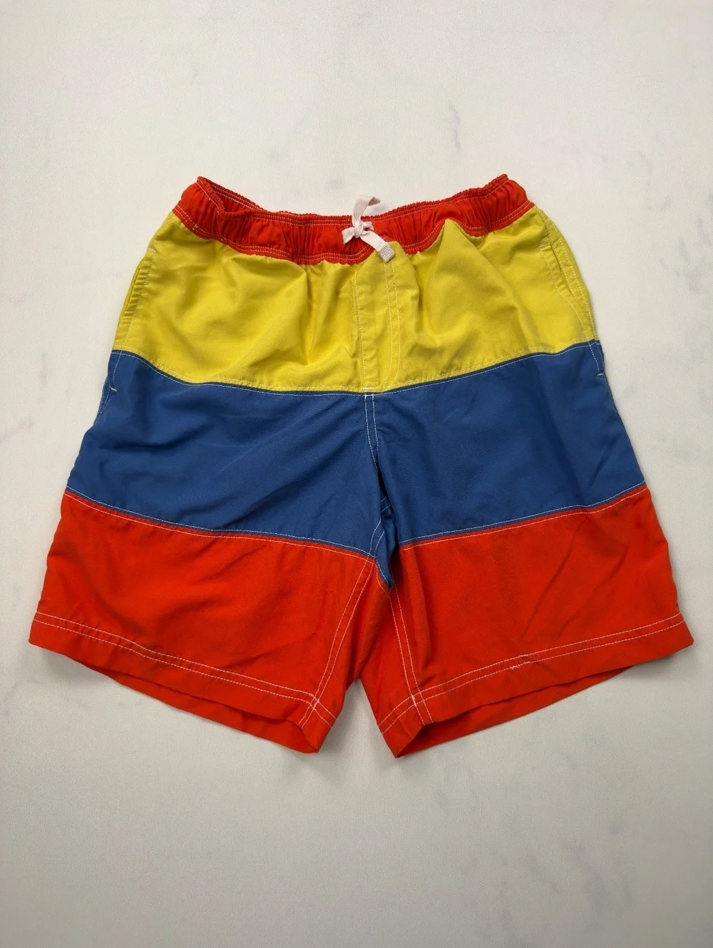 Hanna Andersson Colorblock Swim Shorts Red Blue Yellow - Boys 12